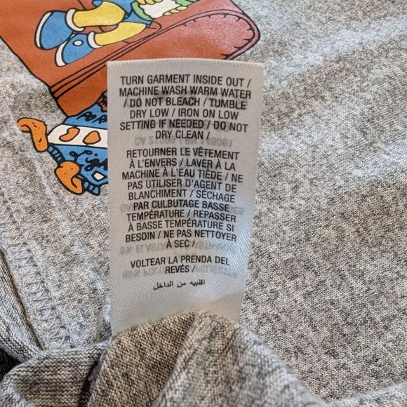 Simpsons VINTAGE long sleeve print shirt gray with funny wording Size Large - Picture 9 of 10